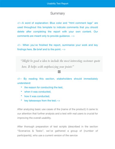 Usability Test Report Template 1 TEMPLATES EXAMPLE TEMPLATES EXAMPLE