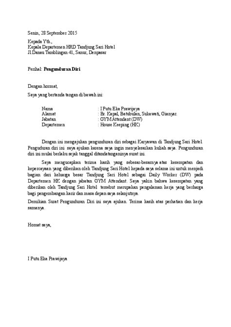 Doc Surat Resign Untuk Hrm Iwan Kamajaya