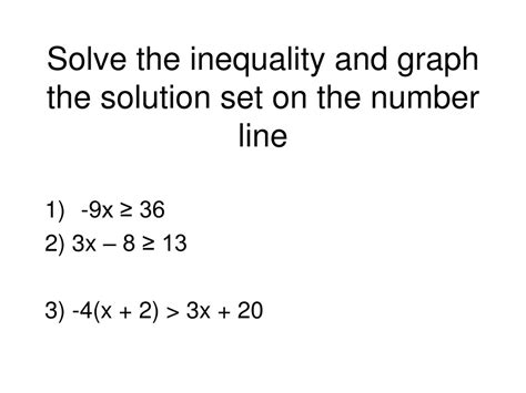 which number line shows the solution to the inequality 1