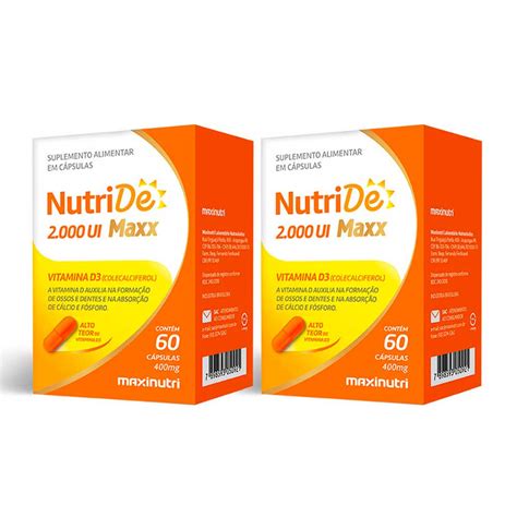 Kit 02 NutriDe Vitamina D 2000 UI 60 Capsulas Maxinutri Shopee Brasil