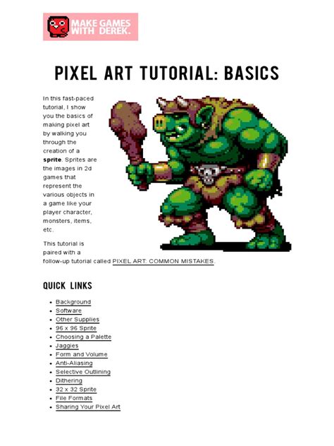 PIXEL ART TUTORIAL_ BASICS | PDF | Mario | Computer Graphics