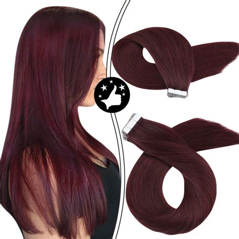 Amazon Burgundy Hair Extensions Moresoo Tape In Human Hair