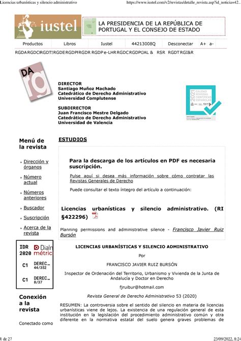 Licencias urbanísticas y silencio administrativo RUIZ Burson LA