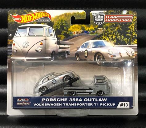 Hot Wheels Car Culture Team Transport Porsche 356a Outlaw With Volkswagen T1 Pickup Momo