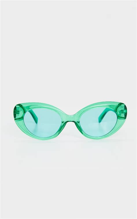 Green Cat Eye Sunglasses | Accessories | PrettyLittleThing