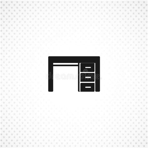 The Table Icon Workplace Isolated Solid Icon On White Background Stock