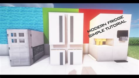 Minecraft Tutorial How To Make A Working Modern Fridge In Minecraft