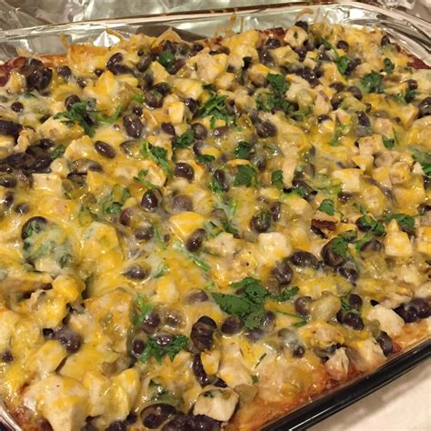 Layered Chicken And Black Bean Enchilada Casserole Recipe