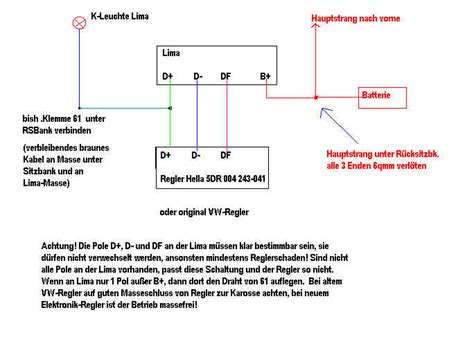 Schaltplan Drehstromgenerator Mit Außenliegendem Regler