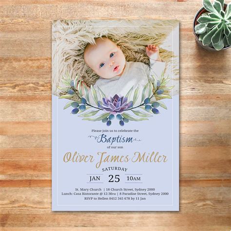 Free Printable Customizable Baptism Invitation Templates Canva B