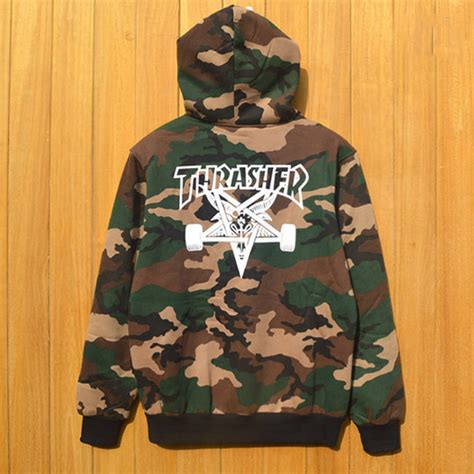 Wholesale-Thrasher Hoodies Men Skateboard Hoody Fleece Sweatshirt Pullover Camouflage Tracksuit ...