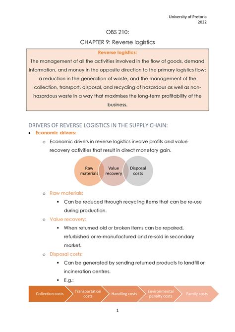 Obs Summary Chapter Reverse Logistics Obs Chapter