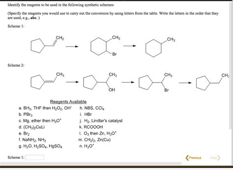 SOLVED Identify The Reagents To Be Used In The Following Synthetic