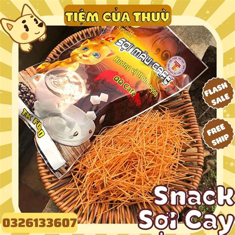 Snack Sợi Màu Cafe Tăm Cay Sợi Hot đồ ăn Vặt Tuổi Thơ ăn Vặt Hot Shopee Việt Nam