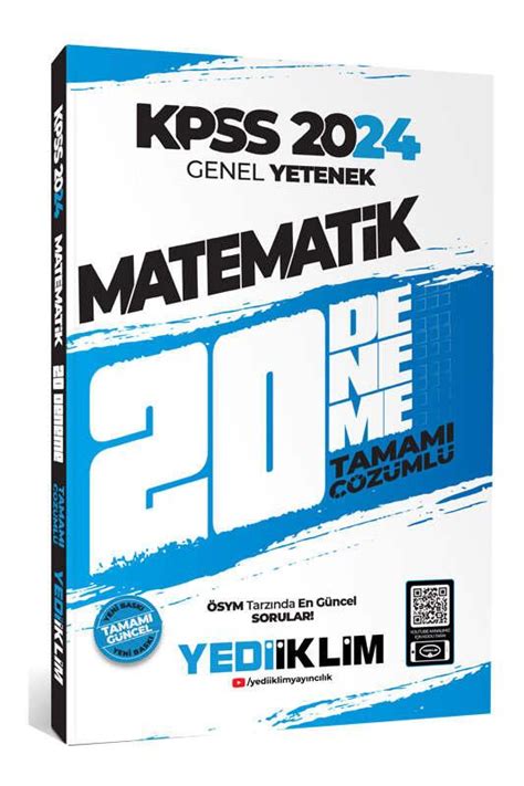 Yediiklim Yayınları 2024 Kpss Genel Yetenek Matematik Tamamı Çözümlü 20