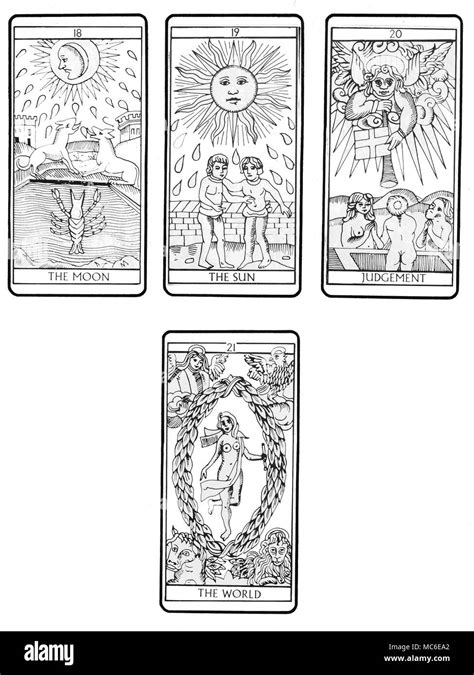 Moon tarot card Black and White Stock Photos & Images - Alamy