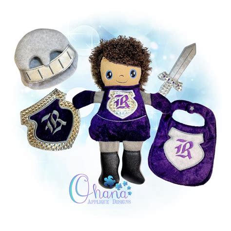 Knight Stuffie Embroidery Design Ohana Applique