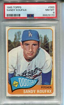 1965 Topps 300 Sandy Koufax PSA 8 NM MT Los Angeles Dodgers EBay