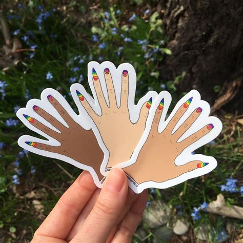 Gay Pride Hand Sticker Funny Lesbian Gift LGBTQ Sticker Naughty Gay Decal Lesbian Sticker Etsy