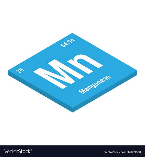 Manganese mn periodic table element Royalty Free Vector