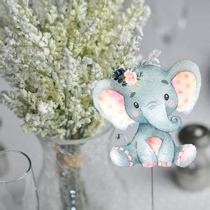 Elephant Baby Shower Centerpiece Pink Or Blue Floral Centerpiece