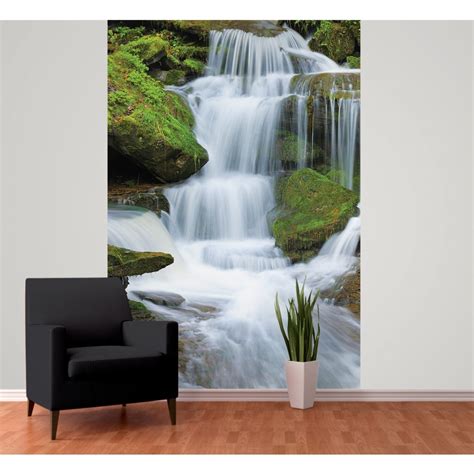 1 Wall Tropical Forest Waterfall Wallpaper Mural 158m X 232m