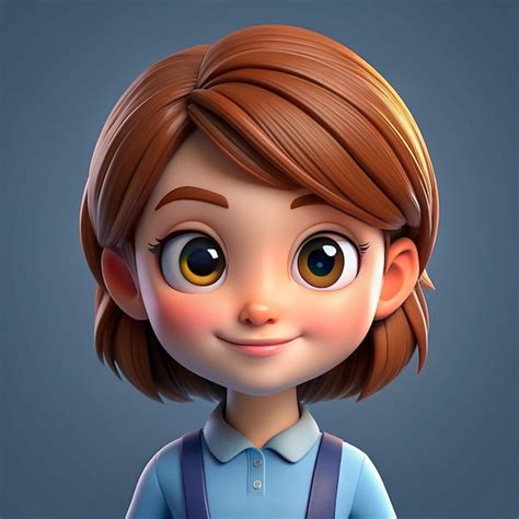 Ilustração 3D de avatar ou perfil de personagem de desenho animado