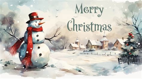 Vintage Painting Snowman Art Free Stock Photo - Public Domain Pictures