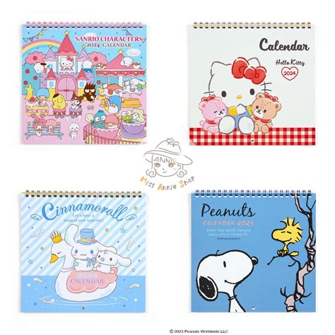 日版sanrio 2024年掛牆月曆 Hello Kitty Cinnamoroll Sanrio Characters Peanuts