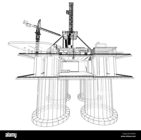 Offshore Oil Rig Drilling Platform Concept Vector Stock Vector Image