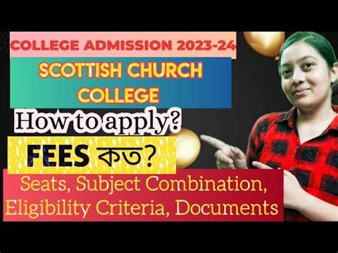 Scottish Church College Full Admission Process 2023 24 Seats Fees