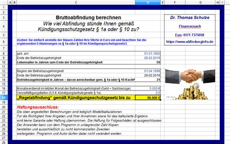 Abfindung berechnen Abfindungshöhe im Kündigungsschutzgesetz