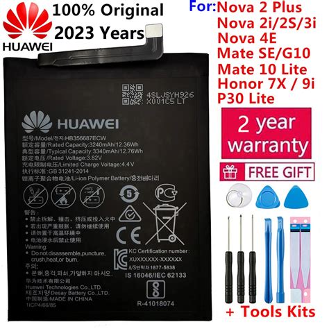 Bater A 100 Original HB356687ECW Para Huawei Nova 2Plus 2i 2S 3i 4e