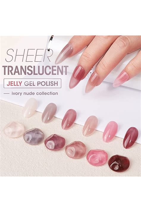 Gellen Jelly Gel Nail Polish Kit Sheer Transparent Set