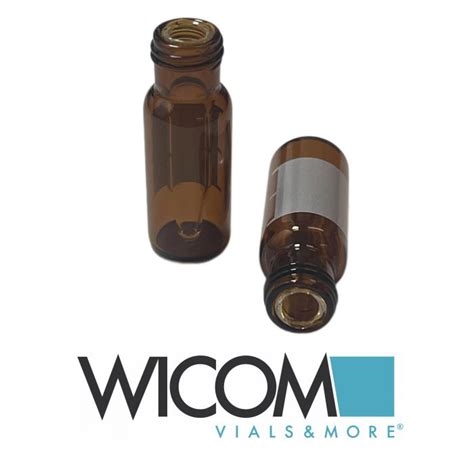 Wic Wicom Screw Vial Mm Short Thread Amber Glass With Write