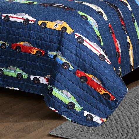 Lush Decor Race Cars Quilt Navy Set Car Quilt Quilt Sets Lush Decor