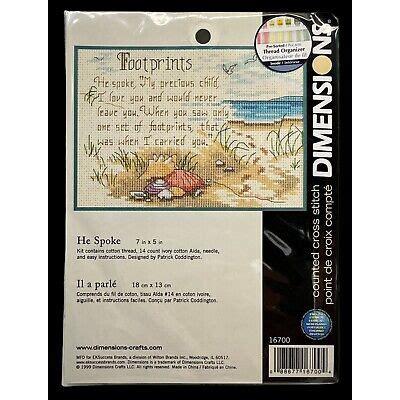 Dimensions He Spoke Footprints In The Sand Cross Stitch Kit 5 X 7