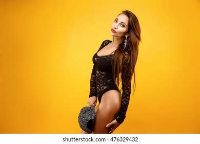 Side View Seductive Brunette Woman Wearing Stock Photo Shutterstock
