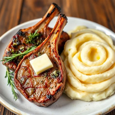 Herbed Lamb Chops With Garlic Mashed Potatoes Recipe CookAIfood