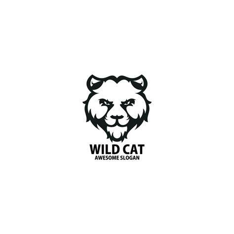 wild cat head logo design line color 24676505 Vector Art at Vecteezy