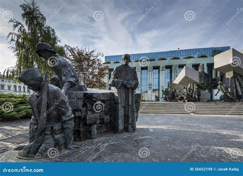 Warsaw Uprising Commemorative Plaque On Powstancow Warszawy Square