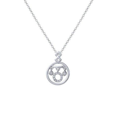 Open Circle W Diamonds Slider W Chain In K White Gold Etsy