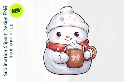 Snowman In Pajamas With Hot Cocoa Clipart