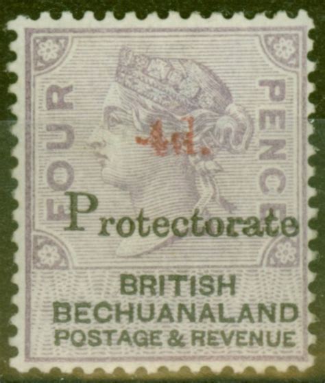 Bechuanaland 1888 4d On 4d Lilac And Black Sg51var 4d Double Fine And Fresh