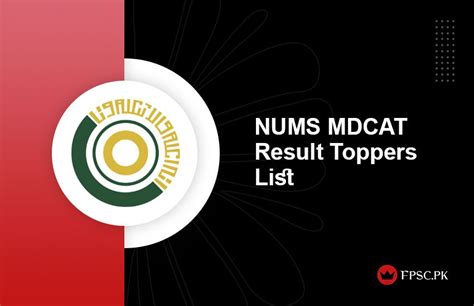 NUMS MDCAT Result Toppers List 2025 Passing Marks