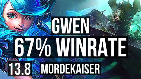 Gwen Vs Mordekaiser Top 67 Winrate 13 3 4 Dominating Kr Master