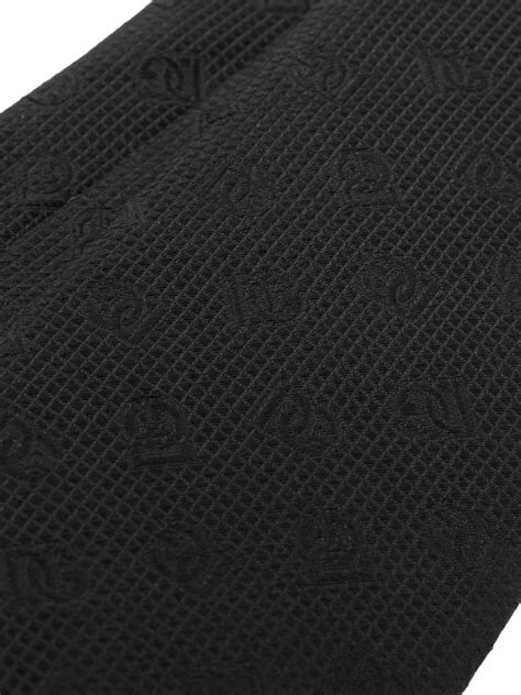 Dolce Gabbana Logo Jacquard Silk Tie Black FARFETCH UK