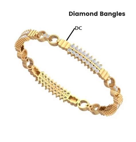 Womens Designer Lab Grown Diamond Bangles In Yellow Gold At Rs