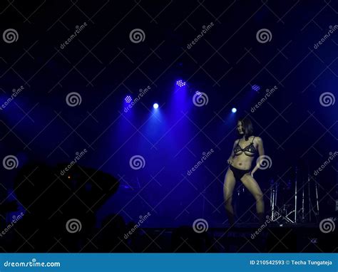 Asian Woman In Bikini Dancing Show On Stage Stock Image Image Of Indoors Movement