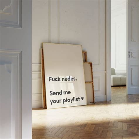 Fuck Nudes Send Me Wall Art Typography Poster Funny Typographic Print Bold Type Wall Art
